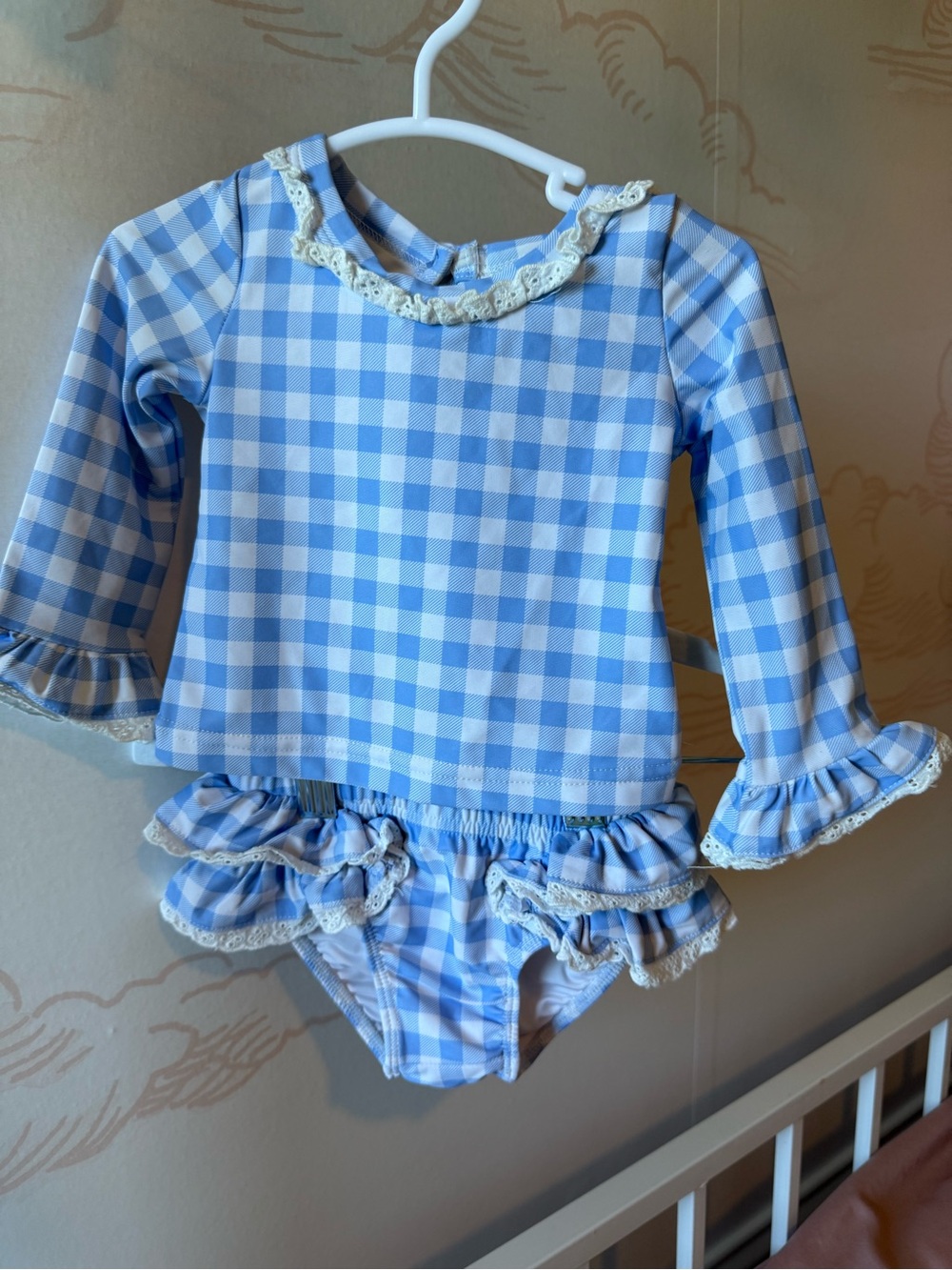 Classic Whimsy Girls Gingham Ruffle Swim Set - Picture 2 of 5
